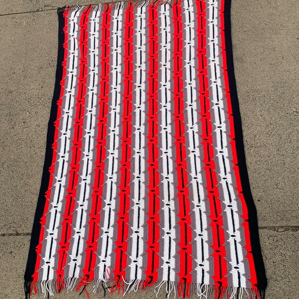 Handmade Afghan Arrow Pattern Blanket